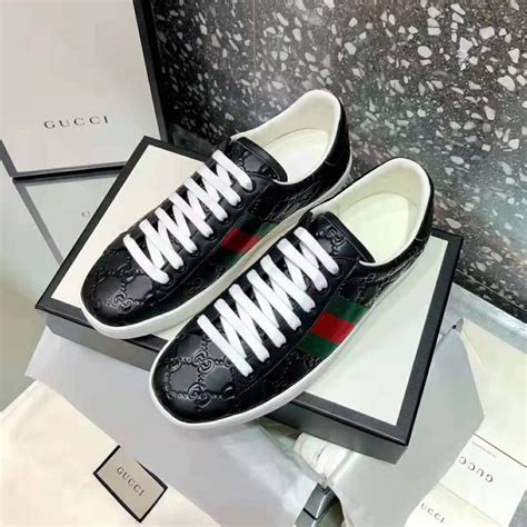 replica ace gucci signature sneaker black gucci signature|How To Tell If Your Gucci Ace Sneakers are Fake .